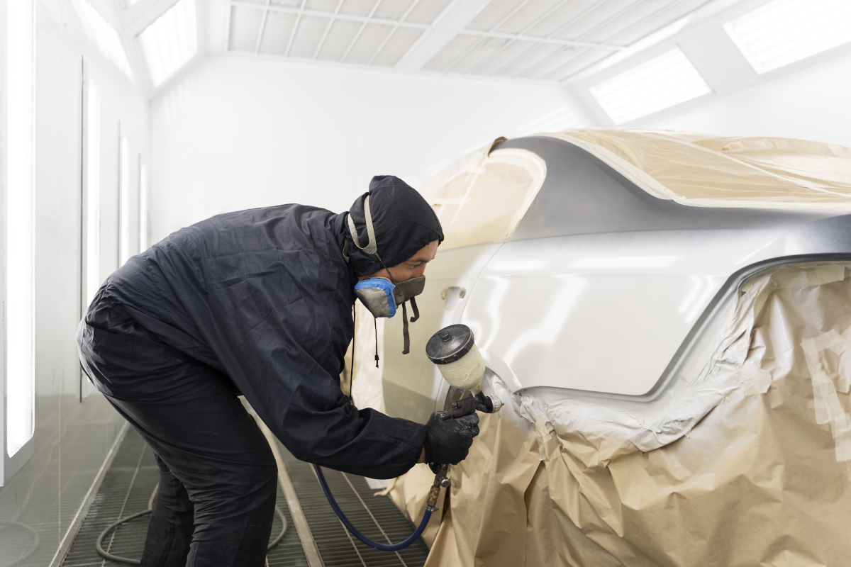 Car being painted